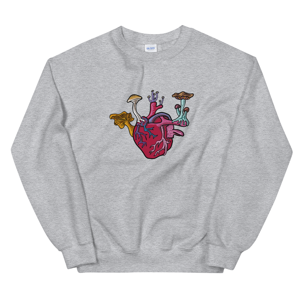 Mushroom Love Crew-Sweatshirt - Pickled Ink Clothing
