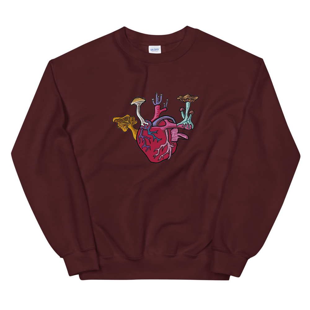 Mushroom Love Crew-Sweatshirt - Pickled Ink Clothing