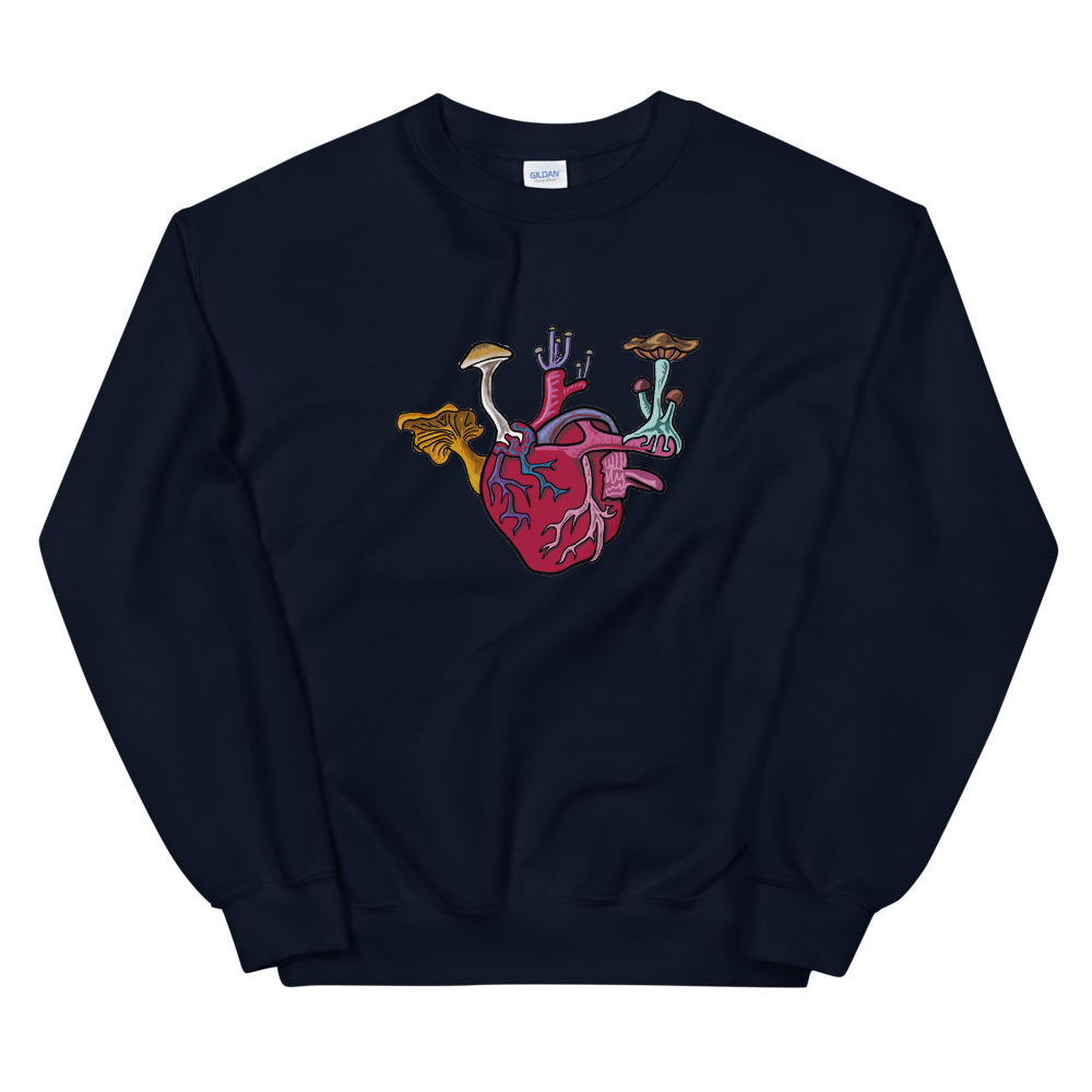 Mushroom Love Crew-Sweatshirt - Pickled Ink Clothing