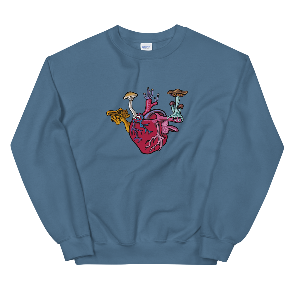 Mushroom Love Crew-Sweatshirt - Pickled Ink Clothing