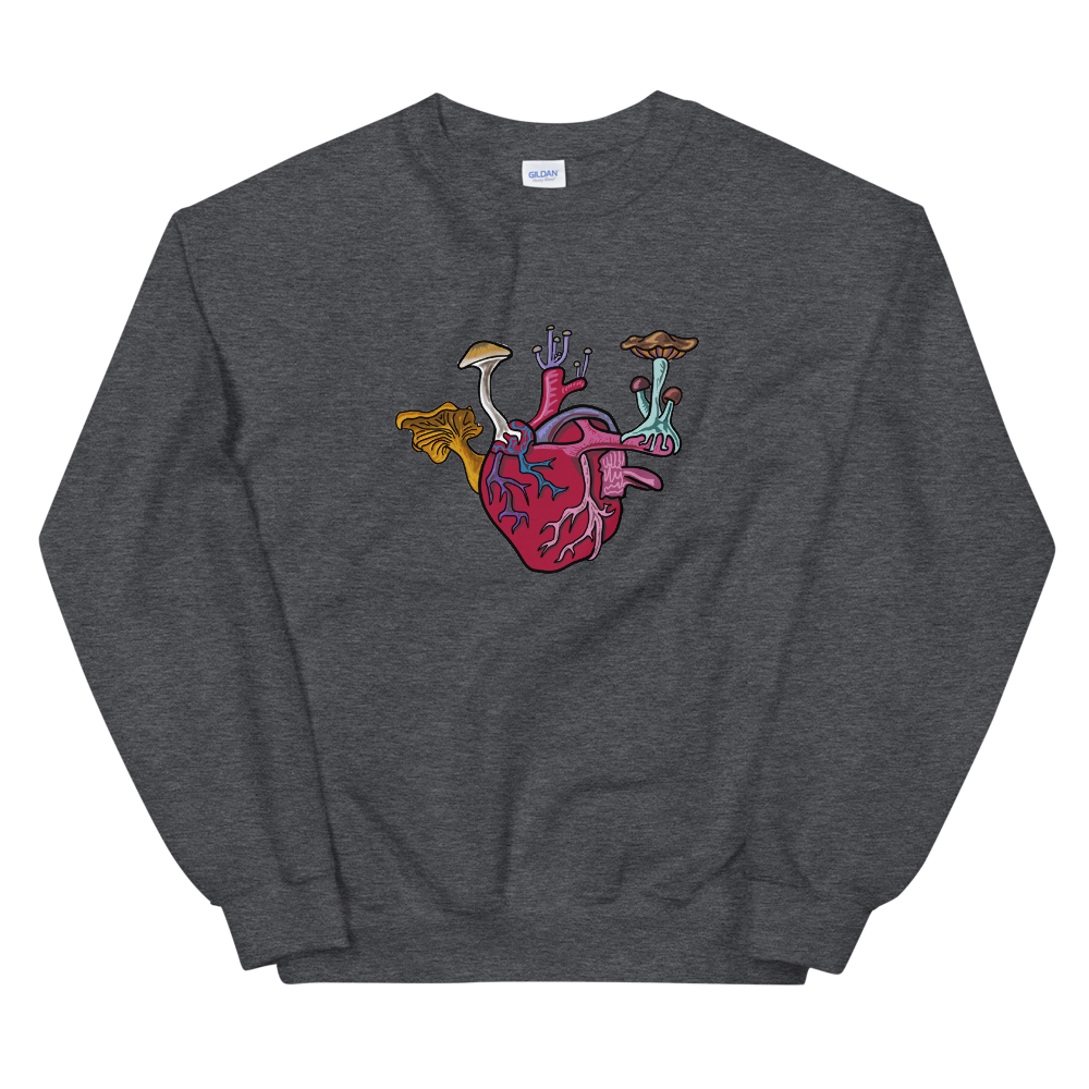 Mushroom Love Crew-Sweatshirt - Pickled Ink Clothing