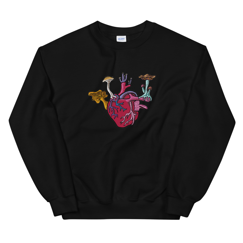 Mushroom Love Crew-Sweatshirt - Pickled Ink Clothing